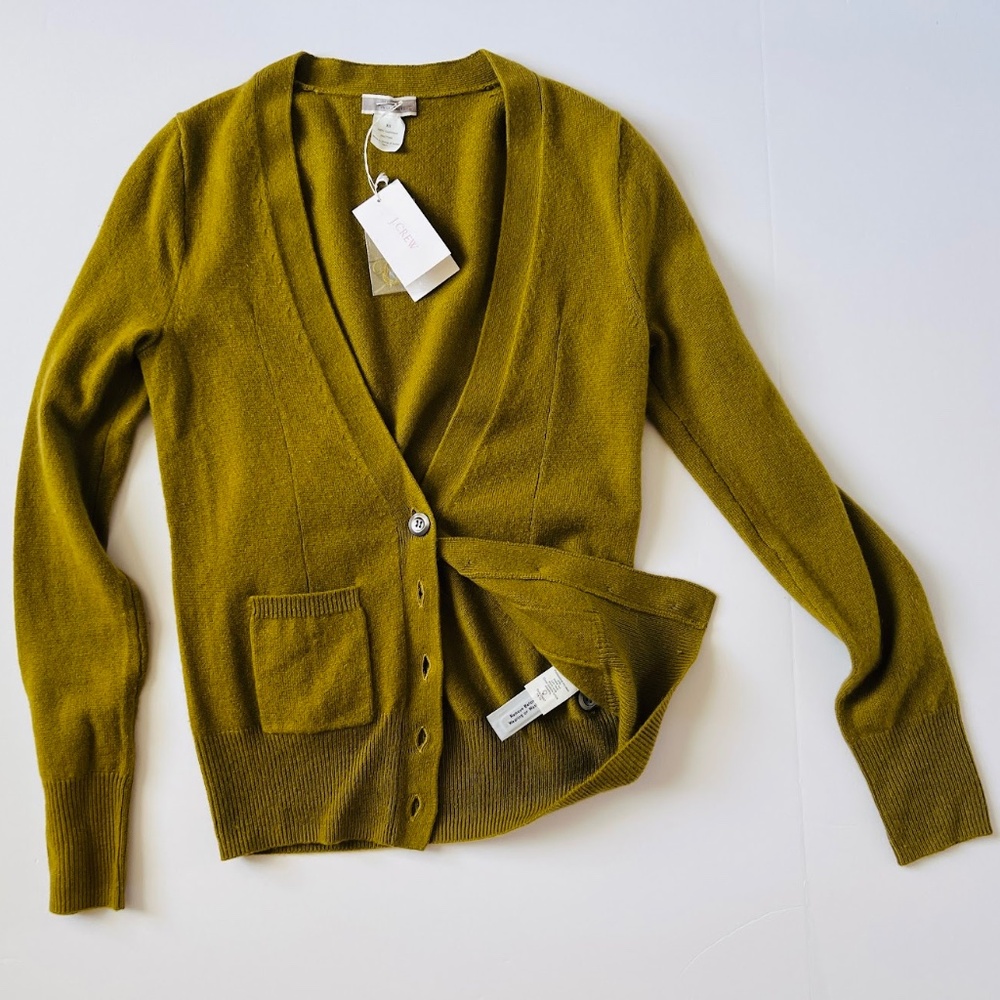 NWT J. Crew Cashmere patch pocket  cardigan XS
